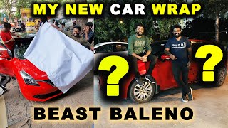 WRAPPING MY CAR !! Baby to #BEAST Baleno - My Brother Surprised 😯