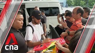 Brazilian national football team arrive in Singapore