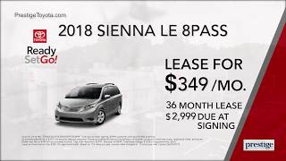 Lease a 2018 Toyota Sienna at Prestige Toyota of Ramsey