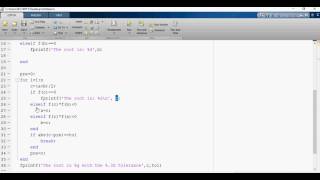 Bisection Method in MATLAB (With Logic)