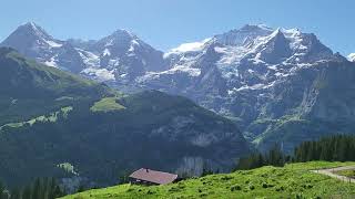 Train ride from Grütschalp to Mürren June 2022, Switzerland