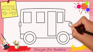 Disegni di autobus FACILI per bambini | Come disegnare un autobus 3