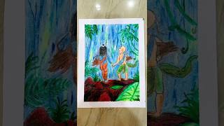 Krishna and sudama drawing #art #color #viral #popular #trending #trendingshorts #shorts #drawing