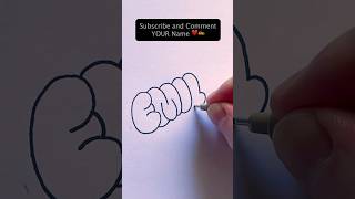 ✍🏻💥HOW TO DRAW BUBBLE LETTERS - Emily (Easy Tutorial) #shorts