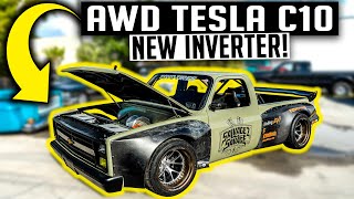 Tesla Swapped Squarebody Inverter & Radiator Repair - Electric C10 Ep. 24