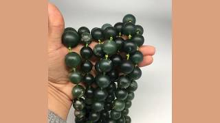 1 strand,14mm-23mm, Natural Green Nephrite Jade Round Beads,18-22 bead/st, NPH10