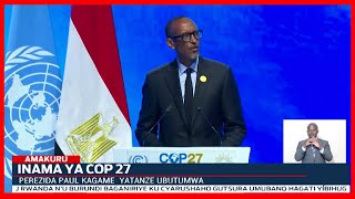 Perezida Kagame yahamagariye ibihugu bikize guhagarika ibyuka bihumanya ikirere