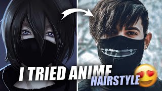 How To Get Anime Hairstyle🥷🏻😍 | I Tried Anime Hairstyle