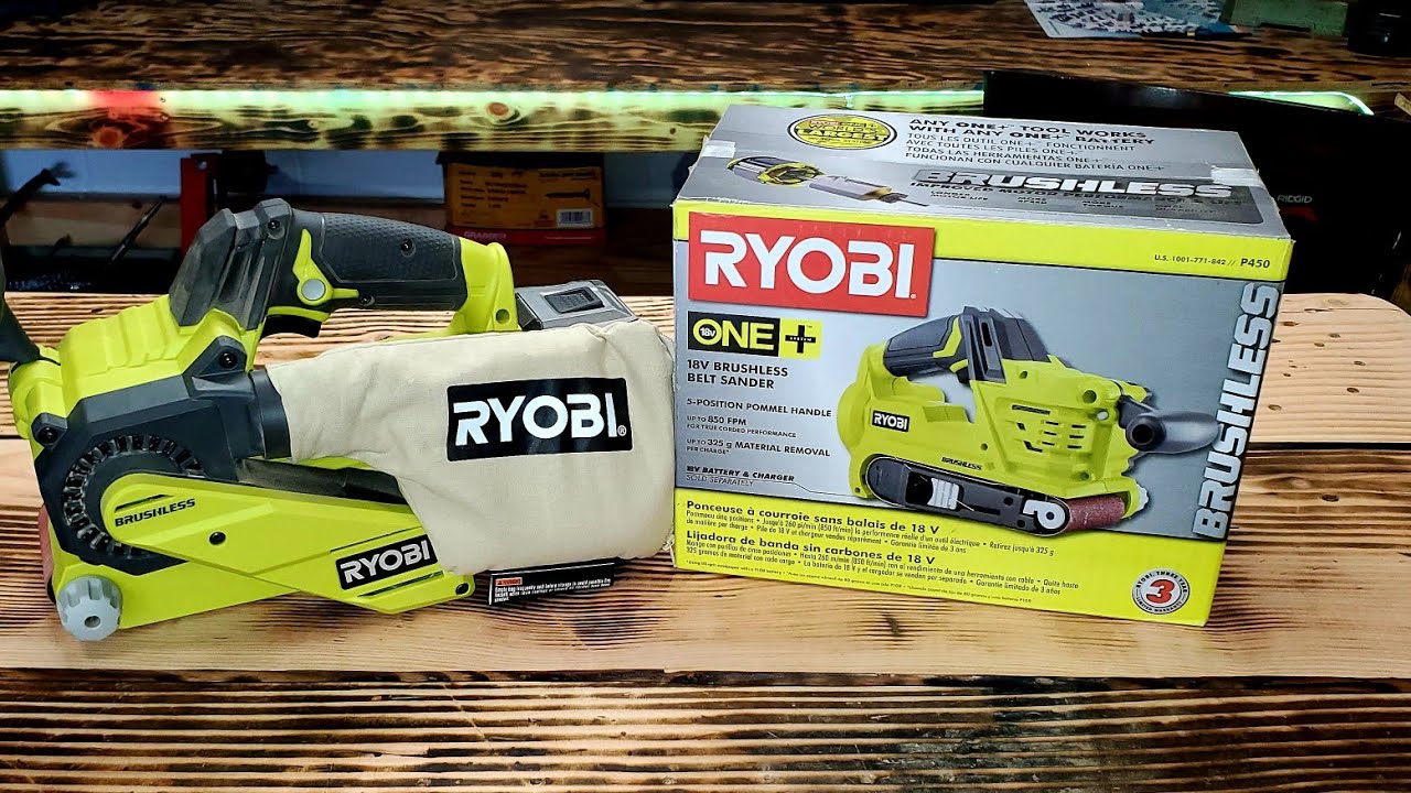 Ryobi 18V Brushless Belt Sander Unboxing And Review !!!! - YouTube