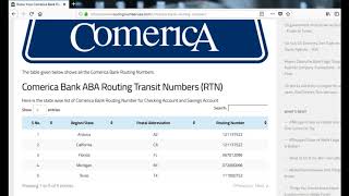 How To Find Comerica Bank Routing Number?