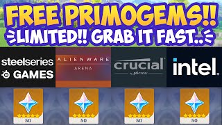 50 FREE PRIMOGEMS!! NEW REDEEM CODE Steelseries, Crucial, Alienware, Intel Event Genshin Impact 2.6