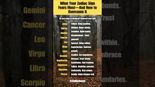 What Your Zodiac Fears Most And How to Overcome It #zodiac