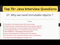Top 75 Java Interview Questions - Why we need immutable objects in Java? #javatrickyquestions