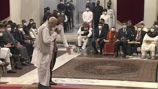 President Kovind presents Padma Shri to Professor Ramjee Singh for Social Work