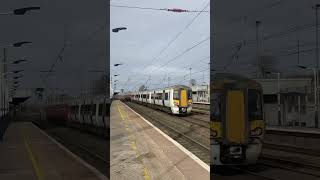 Great Northern Class 387201 and 387124 Passing Hitchin At Speed