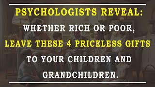 Psychologist Reveal : Whether Rich or Poor, Leave These 4 Priceless Gifts to Your Children