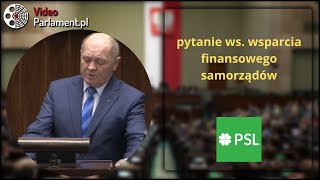 PSL-TD - pytanie ws. wsparcia finansowego samorządów