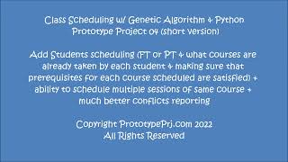 Class Scheduling 04 + Python + GA + Student Scheduling + Schedule Multiple Sessions + Public Version