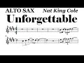 Unforgettable Alto Sax Sheet Music Backing Track Play Along Partitura