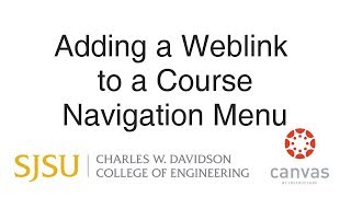 Adding a Weblink to a Course Navigation Menu