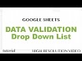 Google Sheets Drop Down List - Data Validation Tutorial, Dynamic Lists from Ranges