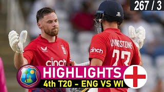 Full Match Highlights | England vs West Indies | 4th T20 2023 | #engvswi #4thT20 #Highlights