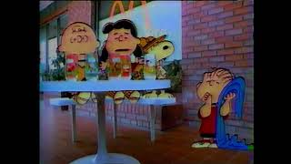 1983 McDonald's Camp Snoopy Glasses LINUS Commercial