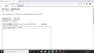 String-1 (helloName) Java Tutorial || Codingbat.com