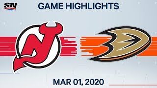 NHL Highlights | Devils vs Ducks – Mar. 01, 2020