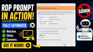 Automatic RDP(Remote Desktop) Security Popup Fix - Non-Admin fix with icon Windows April 2026