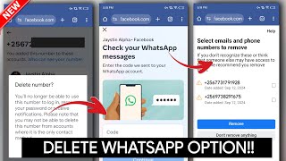 How to Remove Number from Facebook WITHOUT WhatsApp Code | Check your WhatsApp messages Facebook