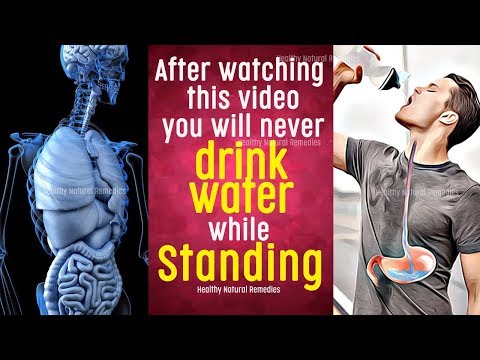 Why one should sit and drink water?