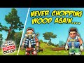 Chopping Down an ENTIRE FOREST for a LIFETIME SUPPLY of WOOD! (Scrap Mechanic Co-op Survival Ep. 34)