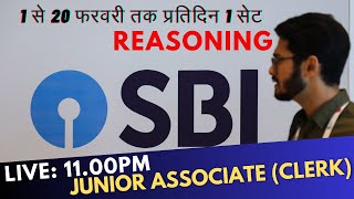 REASONING: BANK: SBI  JUNIOR ASSOCIATES: SBI CLERK: DAILY 1 SET: PYQ:  4 FEB 2025