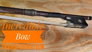 Restoring a worn out violin bow....what a transformation.