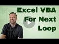 #10 VBA Excel For Next Loop Tutorial