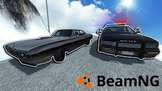 EXTREME RACES & POLICE CHASE ON A MOUNTAIN! - BeamNG Gameplay & Crashes - Car Crash Game