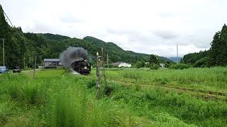 21.08.15 磐越西線 SLばんえつ物語 C57 180号(貴婦人)上野尻駅　→　野沢駅間通過！