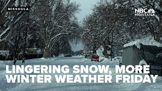 Lingering light snow this morning, next weather maker arrives Friday