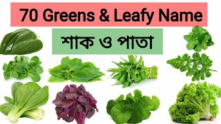 70 Green leafy \u0026 Vegetables Name English to Bengali | শাক ও পাতার নাম বাংলায়