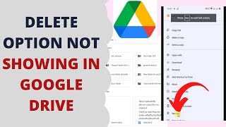 Delete Option Not Showing in Google Drive?