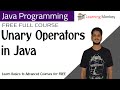 Unary Operators in Java || lesson 12 || Java Programming || Learning Monkey ||