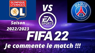 OL vs PSG 8ème journée de ligue 1 2022/2023 inclus les nouvelles recrues / FIFA 22 PS5