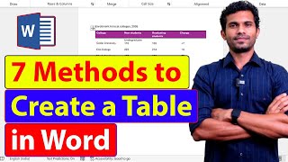 How to create a Table in a Word document