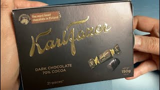 My First Finnish Chocolate 🍫 from Finland 🇫🇮 Karl Fazer Dark Chocolates