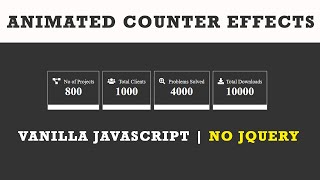 How To Make An Website Animated Counting Number Effects Using Html & CSS And JavaScript Only | #JS