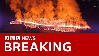 Iceland volcano erupts near village | BBC News