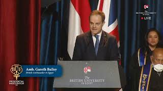 H.E. Gareth Bayley, British Ambassador to Egypt, Inauguration Speech