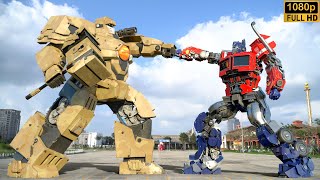 Transformers: The Last Knight - Optimus Prime vs Jaguar Robot | Paramount Pictur