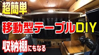 【超簡単】#31 軽バンにイレクターパイプを活用して移動型の2WAYテーブルを1日で作ってみた！【軽バン車中泊DIY】